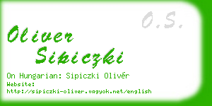 oliver sipiczki business card